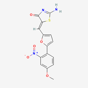 molecular formula C15H11N3O5S B3695180 2-imino-5-{[5-(4-methoxy-2-nitrophenyl)-2-furyl]methylene}-1,3-thiazolidin-4-one 