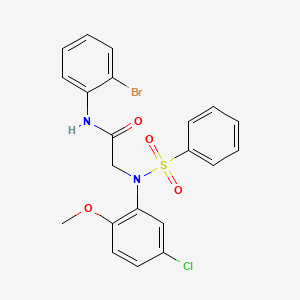 molecular formula C21H18BrClN2O4S B3695244 N~1~-(2-bromophenyl)-N~2~-(5-chloro-2-methoxyphenyl)-N~2~-(phenylsulfonyl)glycinamide 