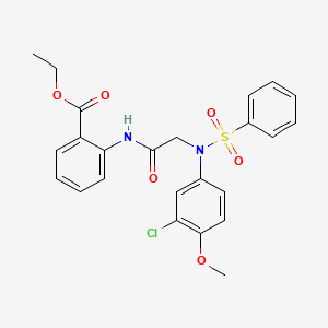 molecular formula C24H23ClN2O6S B3695245 ethyl 2-{[N-(3-chloro-4-methoxyphenyl)-N-(phenylsulfonyl)glycyl]amino}benzoate 