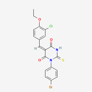 (5E)-1-(4-bromophenyl)-5-[(3-chloro-4-ethoxyphenyl)methylidene]-2-sulfanylidene-1,3-diazinane-4,6-dione