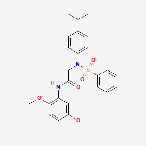 molecular formula C25H28N2O5S B3695279 N~1~-(2,5-dimethoxyphenyl)-N~2~-(4-isopropylphenyl)-N~2~-(phenylsulfonyl)glycinamide 