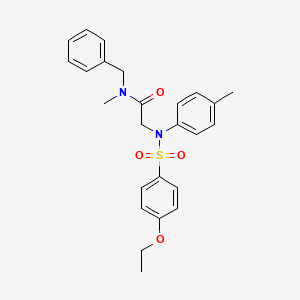 molecular formula C25H28N2O4S B3695280 N~1~-benzyl-N~2~-[(4-ethoxyphenyl)sulfonyl]-N~1~-methyl-N~2~-(4-methylphenyl)glycinamide 