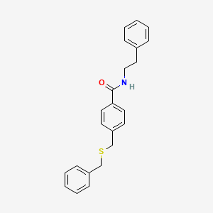 molecular formula C23H23NOS B3695285 4-[(benzylthio)methyl]-N-(2-phenylethyl)benzamide 