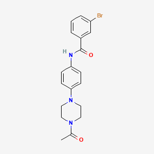 molecular formula C19H20BrN3O2 B3695320 N-[4-(4-acetyl-1-piperazinyl)phenyl]-3-bromobenzamide 