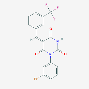 1-(3-bromophenyl)-5-[3-(trifluoromethyl)benzylidene]-2,4,6(1H,3H,5H)-pyrimidinetrione