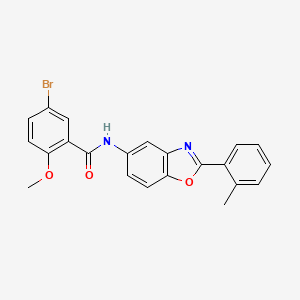 molecular formula C22H17BrN2O3 B3695350 5-bromo-2-methoxy-N-[2-(2-methylphenyl)-1,3-benzoxazol-5-yl]benzamide 