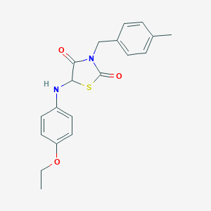 molecular formula C19H20N2O3S B369536 5-(4-Ethoxy-phenylamino)-3-(4-methyl-benzyl)-thiazolidine-2,4-dione CAS No. 496019-74-0