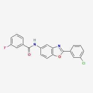 molecular formula C20H12ClFN2O2 B3695419 N-[2-(3-chlorophenyl)-1,3-benzoxazol-5-yl]-3-fluorobenzamide 