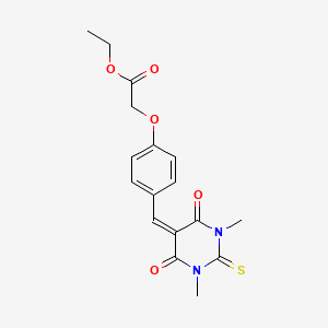 ethyl {4-[(1,3-dimethyl-4,6-dioxo-2-thioxotetrahydro-5(2H)-pyrimidinylidene)methyl]phenoxy}acetate