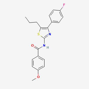 molecular formula C20H19FN2O2S B3695425 N-[4-(4-fluorophenyl)-5-propyl-1,3-thiazol-2-yl]-4-methoxybenzamide 