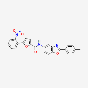 molecular formula C25H17N3O5 B3695442 N-[2-(4-methylphenyl)-1,3-benzoxazol-5-yl]-5-(2-nitrophenyl)-2-furamide 