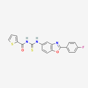 molecular formula C19H12FN3O2S2 B3695447 N-({[2-(4-fluorophenyl)-1,3-benzoxazol-5-yl]amino}carbonothioyl)-2-thiophenecarboxamide 