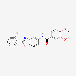 N-[2-(2-bromophenyl)-1,3-benzoxazol-5-yl]-2,3-dihydro-1,4-benzodioxine-6-carboxamide