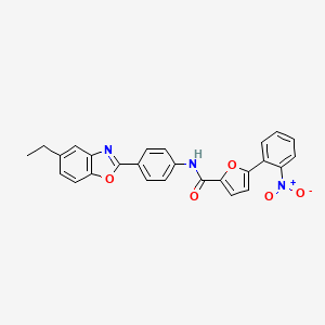 N-[4-(5-ethyl-1,3-benzoxazol-2-yl)phenyl]-5-(2-nitrophenyl)-2-furamide