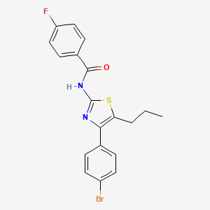 molecular formula C19H16BrFN2OS B3695483 N-[4-(4-bromophenyl)-5-propyl-1,3-thiazol-2-yl]-4-fluorobenzamide 