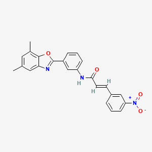 N-[3-(5,7-dimethyl-1,3-benzoxazol-2-yl)phenyl]-3-(3-nitrophenyl)acrylamide