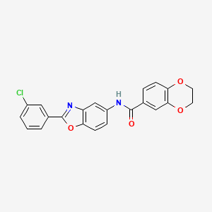 N-[2-(3-chlorophenyl)-1,3-benzoxazol-5-yl]-2,3-dihydro-1,4-benzodioxine-6-carboxamide