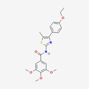 molecular formula C22H24N2O5S B3695526 N-[4-(4-ethoxyphenyl)-5-methyl-1,3-thiazol-2-yl]-3,4,5-trimethoxybenzamide 