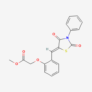 methyl {2-[(2,4-dioxo-3-phenyl-1,3-thiazolidin-5-ylidene)methyl]phenoxy}acetate