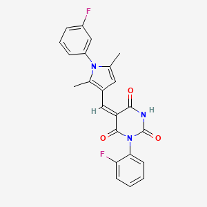 1-(2-fluorophenyl)-5-{[1-(3-fluorophenyl)-2,5-dimethyl-1H-pyrrol-3-yl]methylene}-2,4,6(1H,3H,5H)-pyrimidinetrione