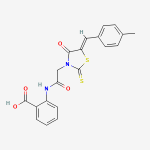 molecular formula C20H16N2O4S2 B3695556 2-({[5-(4-methylbenzylidene)-4-oxo-2-thioxo-1,3-thiazolidin-3-yl]acetyl}amino)benzoic acid CAS No. 6353-70-4