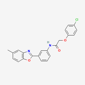 2-(4-chlorophenoxy)-N-[3-(5-methyl-1,3-benzoxazol-2-yl)phenyl]acetamide