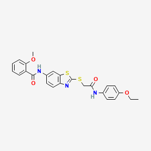 molecular formula C25H23N3O4S2 B3695583 N-[2-({2-[(4-ethoxyphenyl)amino]-2-oxoethyl}thio)-1,3-benzothiazol-6-yl]-2-methoxybenzamide 