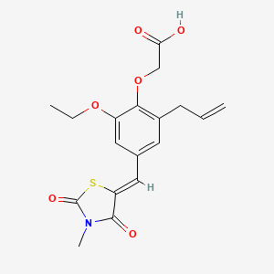 {2-allyl-6-ethoxy-4-[(3-methyl-2,4-dioxo-1,3-thiazolidin-5-ylidene)methyl]phenoxy}acetic acid