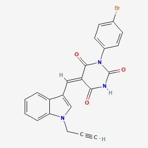 1-(4-bromophenyl)-5-{[1-(2-propyn-1-yl)-1H-indol-3-yl]methylene}-2,4,6(1H,3H,5H)-pyrimidinetrione