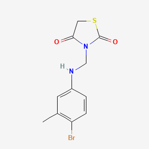 molecular formula C11H11BrN2O2S B3695667 3-{[(4-bromo-3-methylphenyl)amino]methyl}-1,3-thiazolidine-2,4-dione 