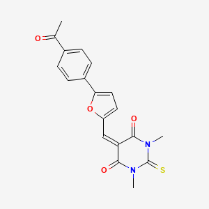 5-{[5-(4-acetylphenyl)-2-furyl]methylene}-1,3-dimethyl-2-thioxodihydro-4,6(1H,5H)-pyrimidinedione