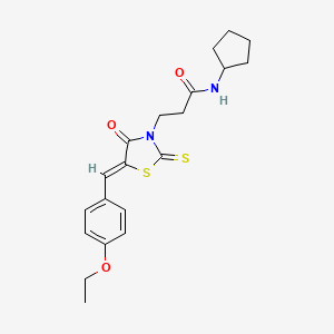 molecular formula C20H24N2O3S2 B3695679 N-cyclopentyl-3-[5-(4-ethoxybenzylidene)-4-oxo-2-thioxo-1,3-thiazolidin-3-yl]propanamide 