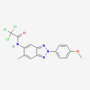 molecular formula C16H13Cl3N4O2 B3695688 2,2,2-trichloro-N-[2-(4-methoxyphenyl)-6-methyl-2H-1,2,3-benzotriazol-5-yl]acetamide 