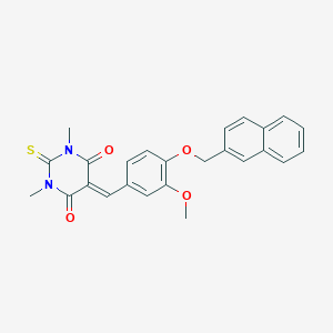 5-[3-methoxy-4-(2-naphthylmethoxy)benzylidene]-1,3-dimethyl-2-thioxodihydro-4,6(1H,5H)-pyrimidinedione