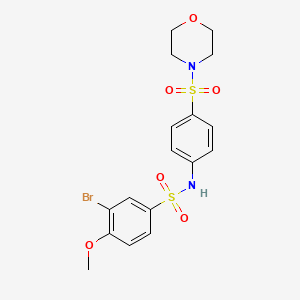 molecular formula C17H19BrN2O6S2 B3695698 3-bromo-4-methoxy-N-[4-(4-morpholinylsulfonyl)phenyl]benzenesulfonamide 