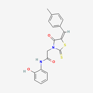 N-(2-hydroxyphenyl)-2-[(5E)-5-[(4-methylphenyl)methylidene]-4-oxo-2-sulfanylidene-1,3-thiazolidin-3-yl]acetamide