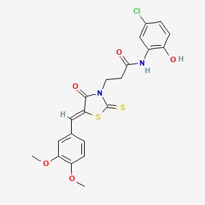 N-(5-chloro-2-hydroxyphenyl)-3-[5-(3,4-dimethoxybenzylidene)-4-oxo-2-thioxo-1,3-thiazolidin-3-yl]propanamide