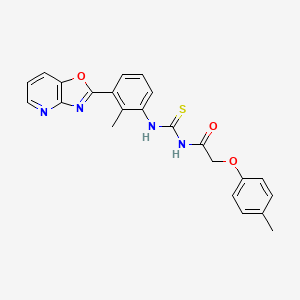 molecular formula C23H20N4O3S B3695741 N-{[(2-methyl-3-[1,3]oxazolo[4,5-b]pyridin-2-ylphenyl)amino]carbonothioyl}-2-(4-methylphenoxy)acetamide 