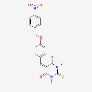 1,3-dimethyl-5-{4-[(4-nitrobenzyl)oxy]benzylidene}-2-thioxodihydro-4,6(1H,5H)-pyrimidinedione