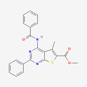 molecular formula C22H17N3O3S B3695810 methyl 4-(benzoylamino)-5-methyl-2-phenylthieno[2,3-d]pyrimidine-6-carboxylate 