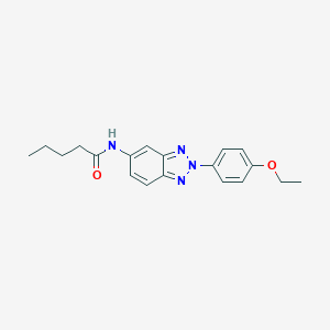 molecular formula C19H22N4O2 B369582 N-[2-(4-ethoxyphenyl)benzotriazol-5-yl]pentanamide CAS No. 425660-18-0