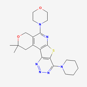 4,4-dimethyl-8-morpholin-4-yl-13-piperidin-1-yl-5-oxa-11-thia-9,14,15,16-tetrazatetracyclo[8.7.0.02,7.012,17]heptadeca-1(10),2(7),8,12(17),13,15-hexaene