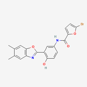 5-bromo-N-[3-(5,6-dimethyl-1,3-benzoxazol-2-yl)-4-hydroxyphenyl]-2-furamide