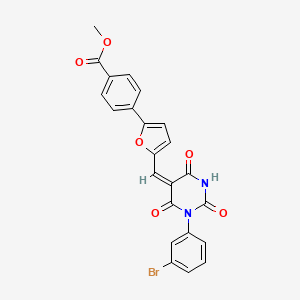 Methyl 4-(5-{[(5E)-1-(3-bromophenyl)-2,4,6-trioxo-1,3-diazinan-5-ylidene]methyl}furan-2-YL)benzoate