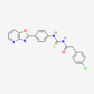 molecular formula C21H15ClN4O2S B3695855 2-(4-chlorophenyl)-N-{[(4-[1,3]oxazolo[4,5-b]pyridin-2-ylphenyl)amino]carbonothioyl}acetamide 