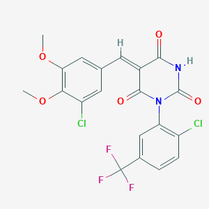 5-(3-chloro-4,5-dimethoxybenzylidene)-1-[2-chloro-5-(trifluoromethyl)phenyl]-2,4,6(1H,3H,5H)-pyrimidinetrione