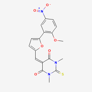 5-{[5-(2-methoxy-5-nitrophenyl)-2-furyl]methylene}-1,3-dimethyl-2-thioxodihydro-4,6(1H,5H)-pyrimidinedione