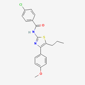 molecular formula C20H19ClN2O2S B3695877 4-chloro-N-[4-(4-methoxyphenyl)-5-propyl-1,3-thiazol-2-yl]benzamide 