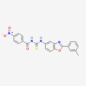 N-({[2-(3-methylphenyl)-1,3-benzoxazol-5-yl]amino}carbonothioyl)-4-nitrobenzamide