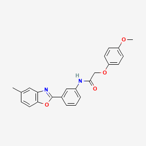 molecular formula C23H20N2O4 B3695894 2-(4-methoxyphenoxy)-N-[3-(5-methyl-1,3-benzoxazol-2-yl)phenyl]acetamide 